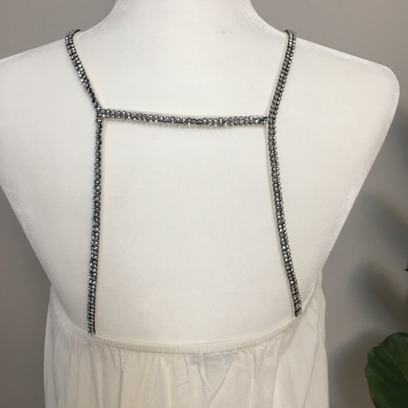 White Rhinestone Strap Tank - Picture 3 of 4